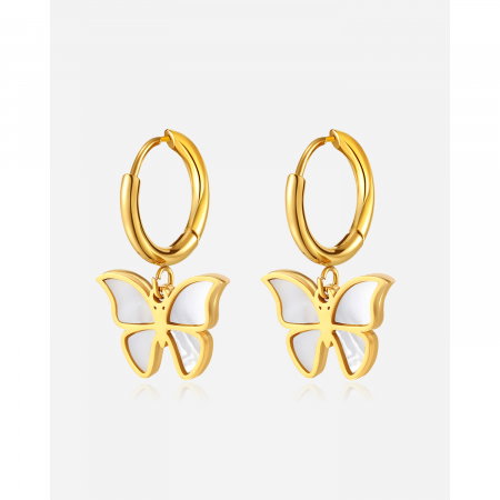 Cercei inox fluturasi cu scoica  [7]