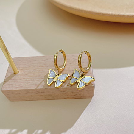 Cercei inox fluturasi cu scoica  [13]