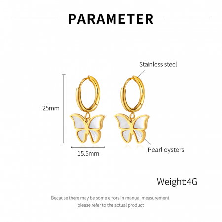Cercei inox fluturasi cu scoica  [12]