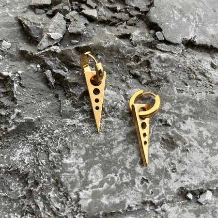 Cercei inox geometrici aurii [6]