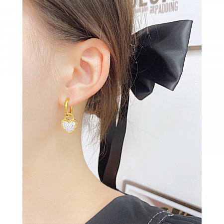 Cercei inox cu inimioare si zirconii [1]