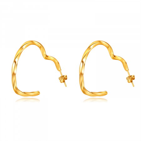 Cercei inox inimioare rasucite 23 mm