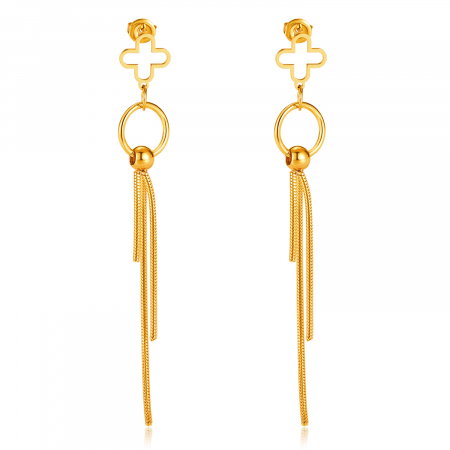 Cercei inox lungi cu cruciulite