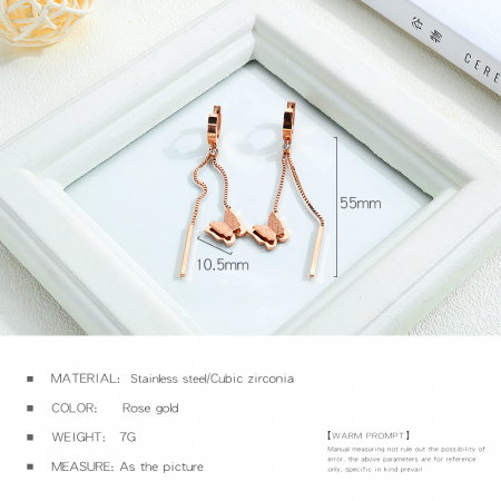 Cercei inox lungi cu fluturasi [5]