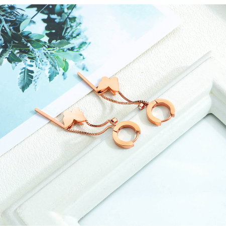 Cercei inox lungi cu fluturasi [7]