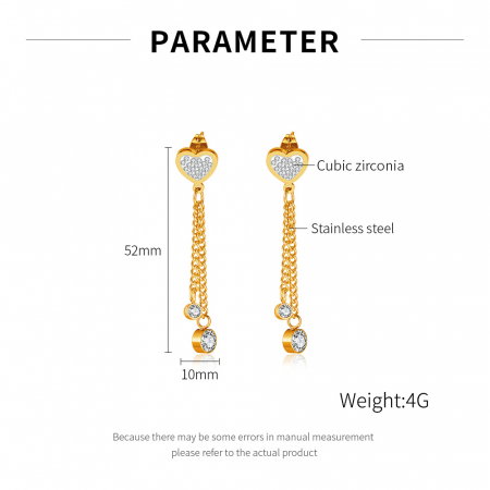 Cercei inox lungi cu inimioare si zirconii [12]