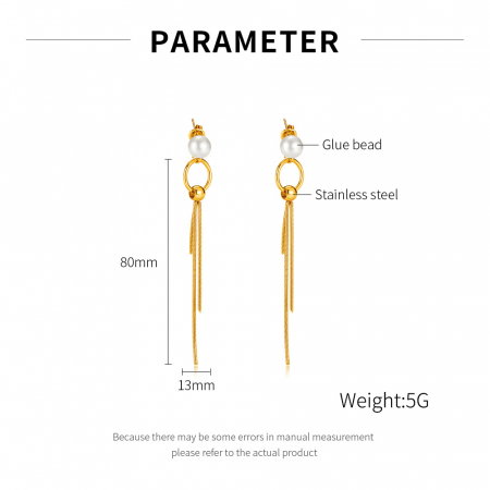 Cercei inox lungi cu perle [12]