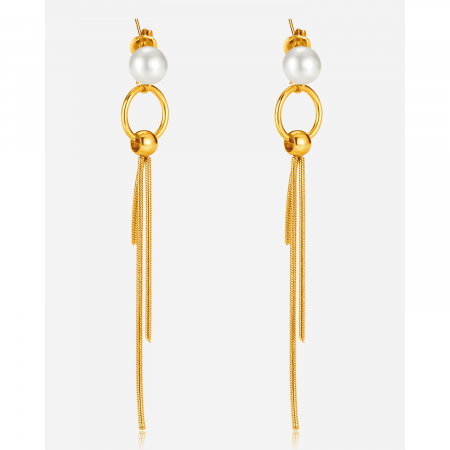 Cercei inox lungi cu perle [7]