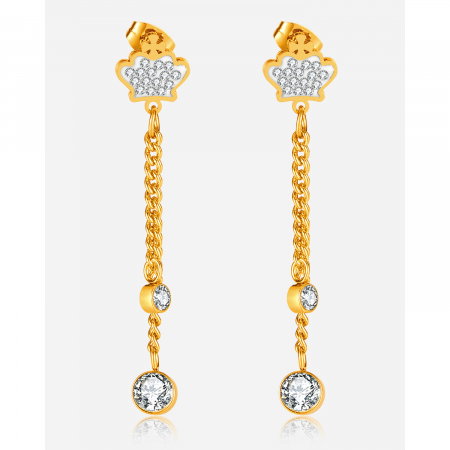 Cercei inox lungi cu zirconii [7]