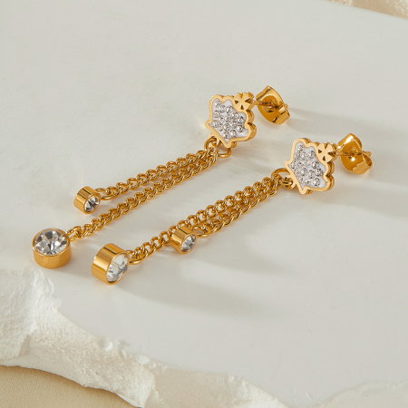 Cercei inox lungi cu zirconii [1]