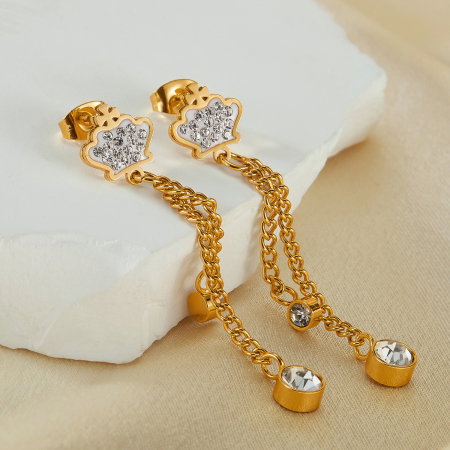 Cercei inox lungi cu zirconii [9]