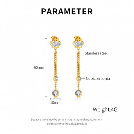 Cercei inox lungi cu zirconii [12]