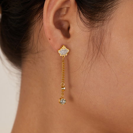 Cercei inox lungi cu zirconii [10]