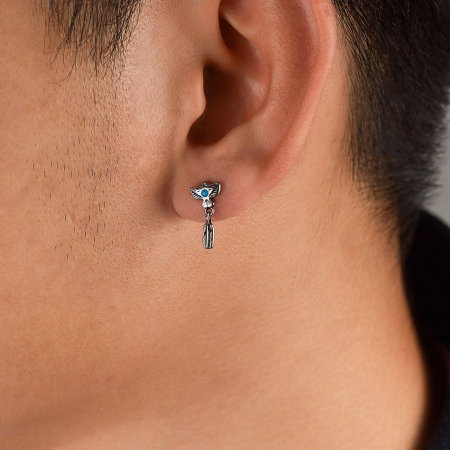 Cercei inox pana de vultur amerindian [10]