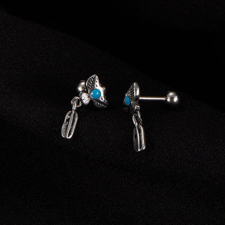 Cercei inox pana de vultur amerindian [4]