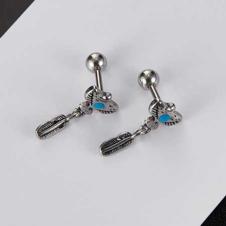 Cercei inox pana de vultur amerindian [13]