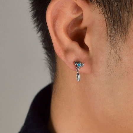 Cercei inox pana de vultur amerindian [5]