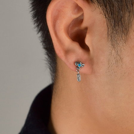 Cercei inox pana de vultur amerindian [11]