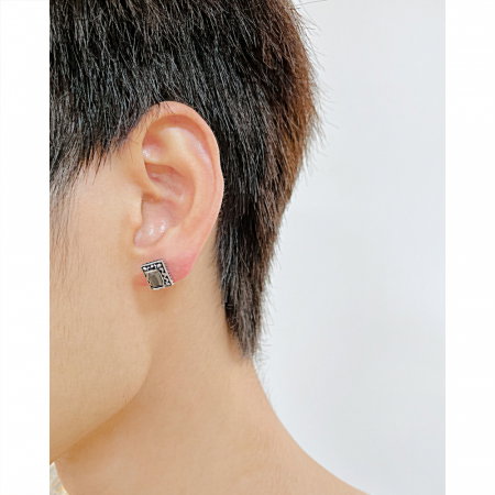 Cercei inox patrati cu zirconiu [6]