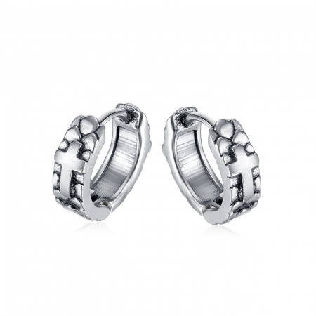 Cercei inox rotunzi cu cruce