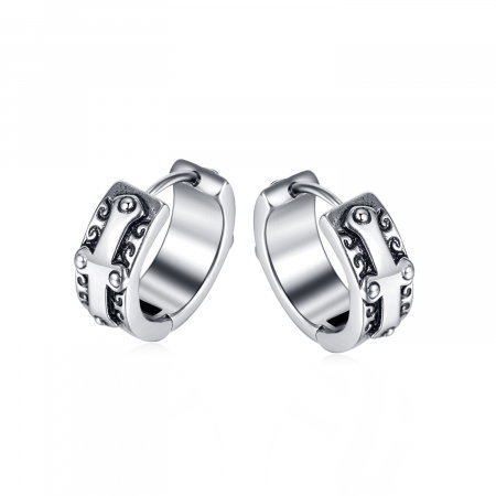 Cercei inox rotunzi cu cruce