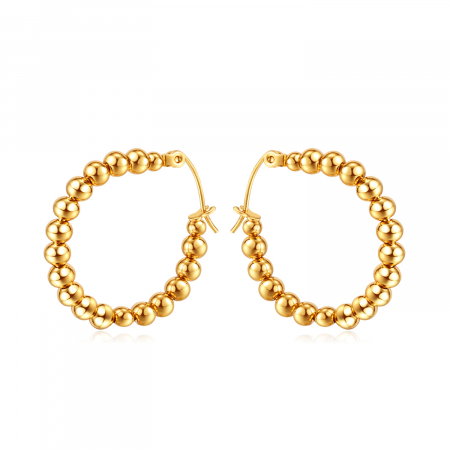 Cercei inox rotunzi cu margele