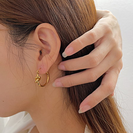 Cercei inox rotunzi cu nod [3]