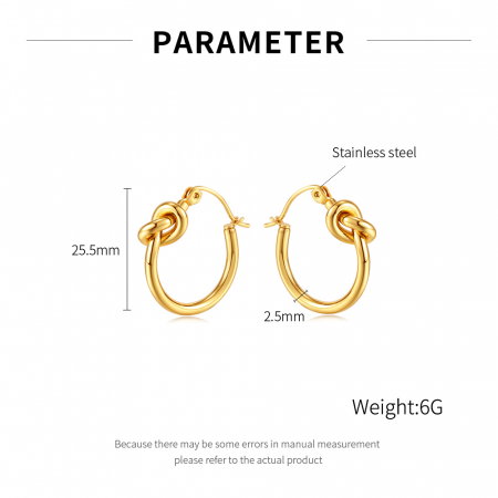 Cercei inox rotunzi cu nod [12]