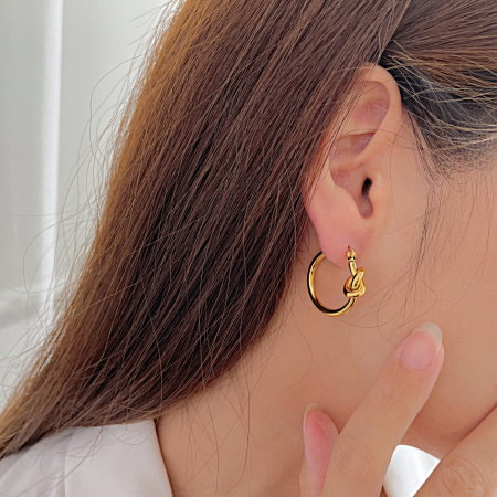 Cercei inox rotunzi cu nod [10]