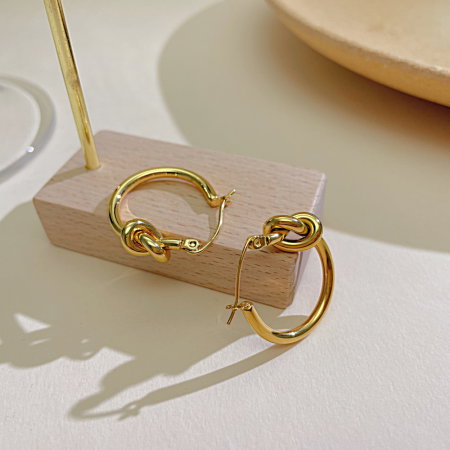 Cercei inox rotunzi cu nod [2]