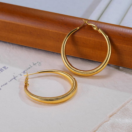 Cercei inox rotunzi cu striatii [2]