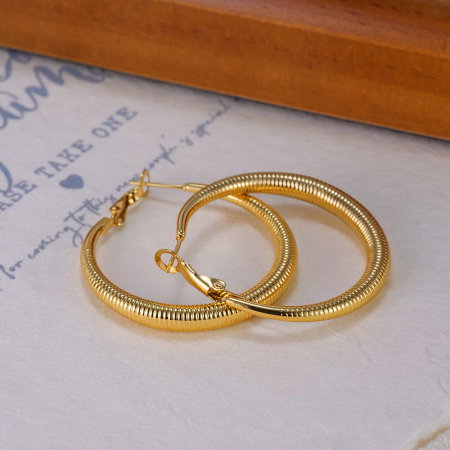 Cercei inox rotunzi cu striatii [6]