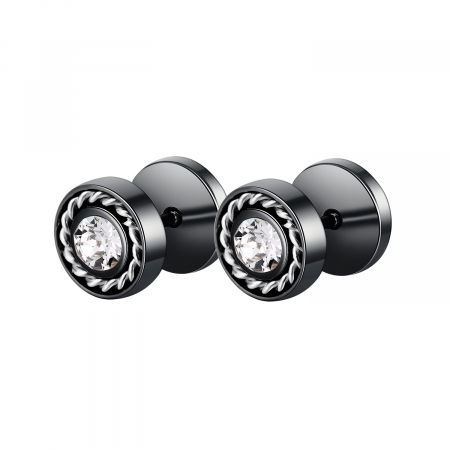 Cercei inox rotunzi cu zirconiu