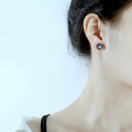 Cercei inox rotunzi cu zirconiu [1]