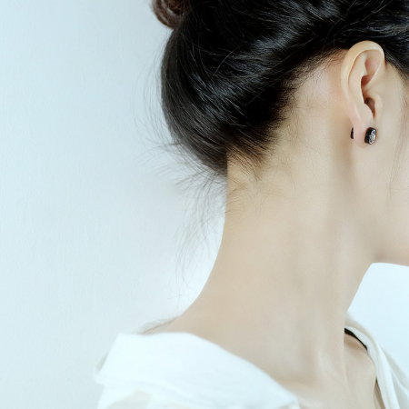 Cercei inox rotunzi cu zirconiu [3]