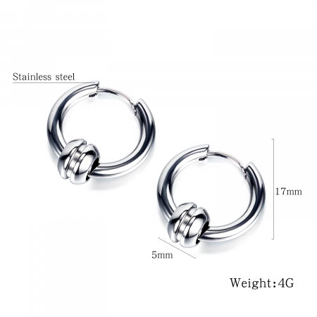 Cercei inox rotunzi Hip Hop [6]