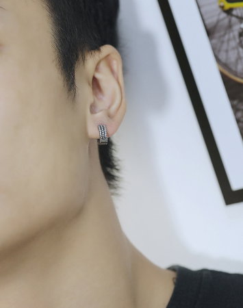 Cercei inox rotunzi Hip Hop [4]