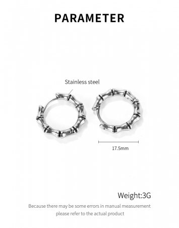 Cercei inox rotunzi Hip Hop [5]