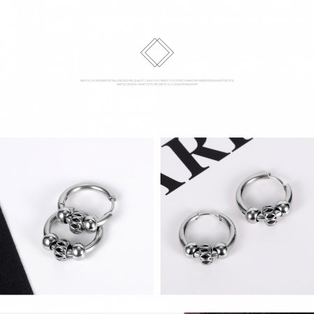 Cercei inox rotunzi Hip Hop [11]