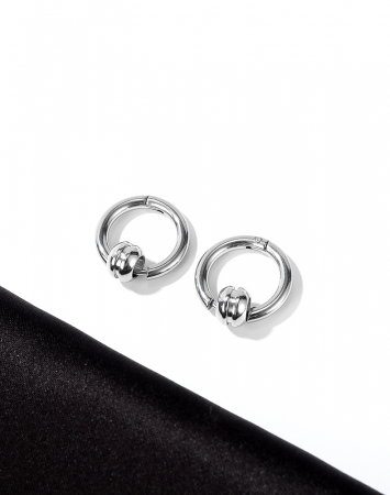 Cercei inox rotunzi Hip Hop [10]