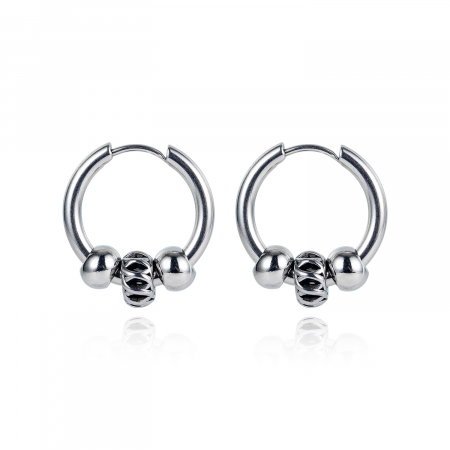 Cercei inox rotunzi Hip Hop