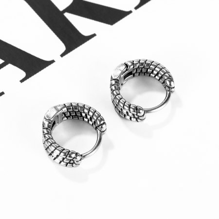 Cercei inox rotunzi Hip Hop [3]