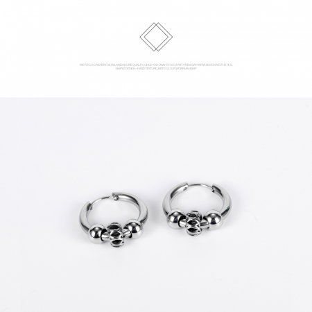 Cercei inox rotunzi Hip Hop [8]