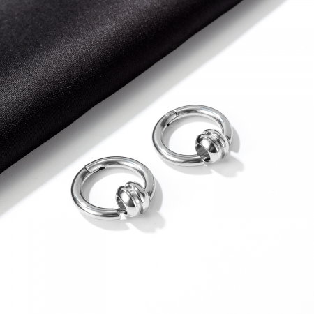 Cercei inox rotunzi Hip Hop [4]