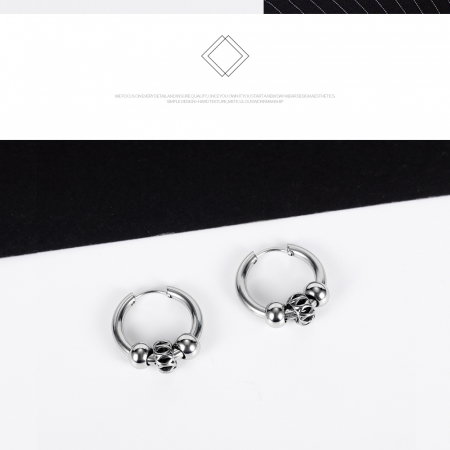 Cercei inox rotunzi Hip Hop [12]
