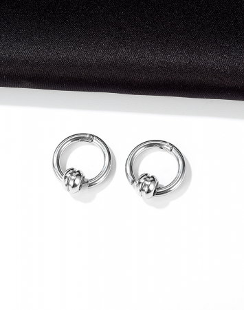 Cercei inox rotunzi Hip Hop [13]