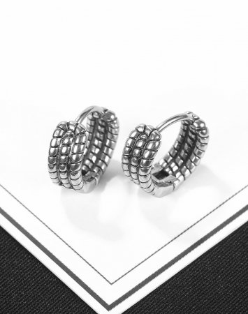 Cercei inox rotunzi Hip Hop [8]