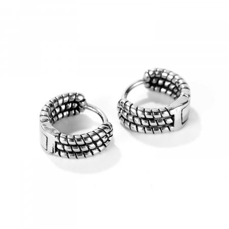 Cercei inox rotunzi Hip Hop [5]