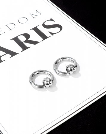 Cercei inox rotunzi Hip Hop [8]