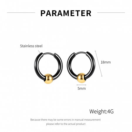 Cercei inox rotunzi Hip Hop [5]